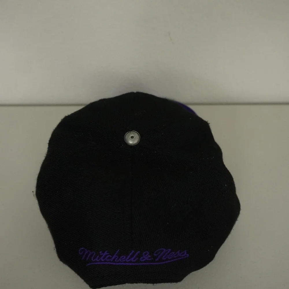 Mitchell & Ness Toronto Raptors Snapback Hat Black Purple HWC Logo